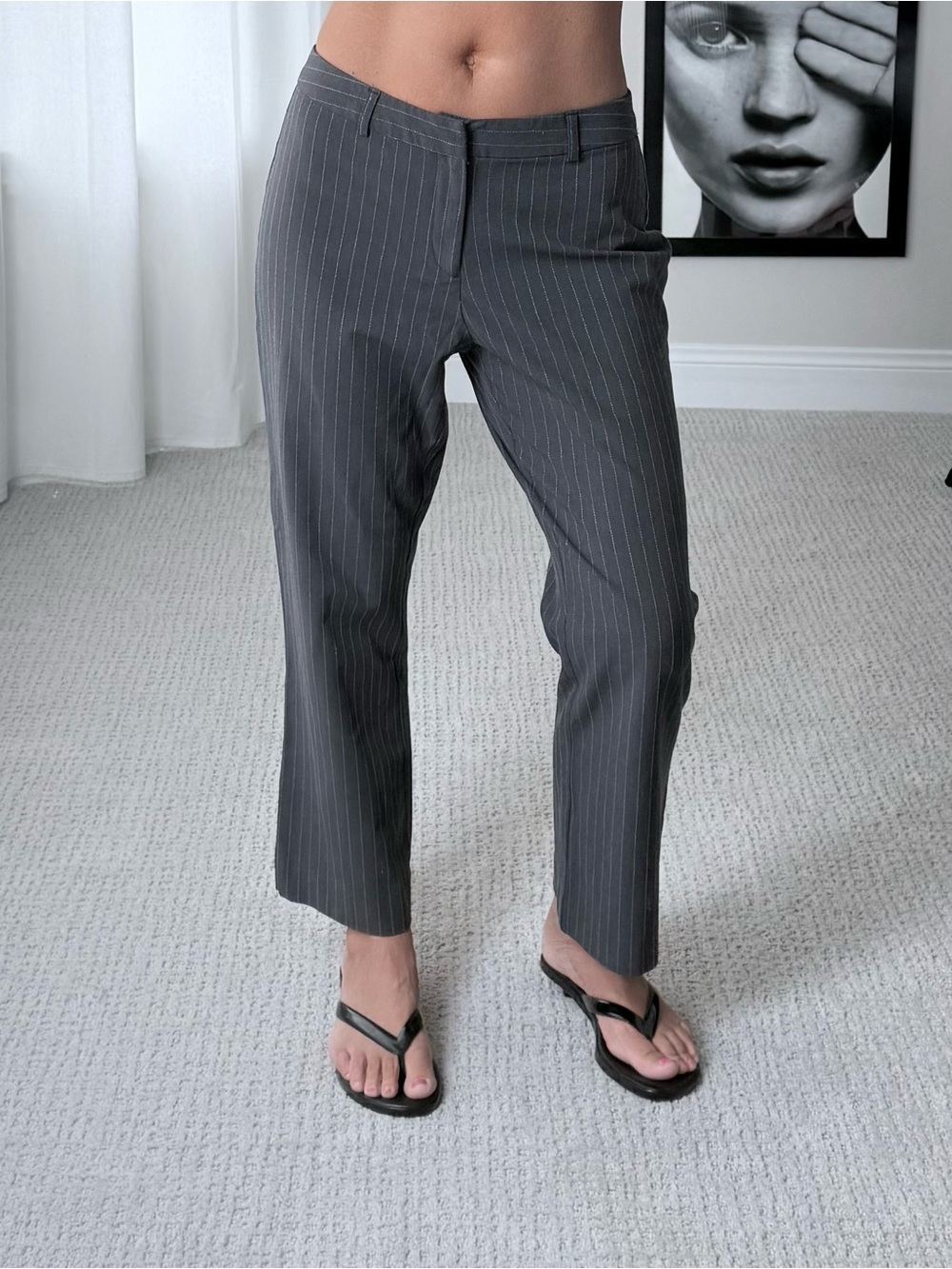 Old Navy Gray with blue Pinstripe Women's Trousers